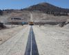 Construction of an asphalt concrete core of a rockfill dam in Arizona completed